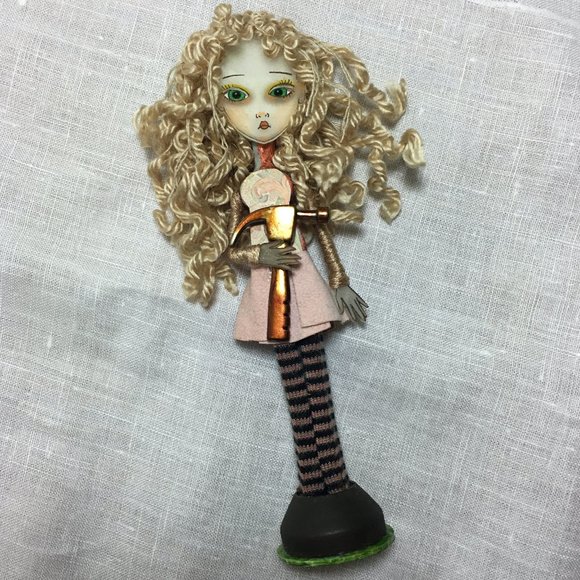 OOAK Big Eyes ART DOLL 🔨 Maker DIY Girl Curls - Collectible! - Picture 6 of 6